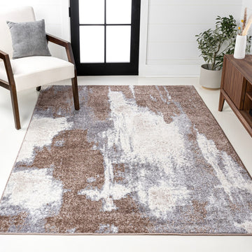 Zoe Contemporary Bohemian Abstract Marble Area Rug